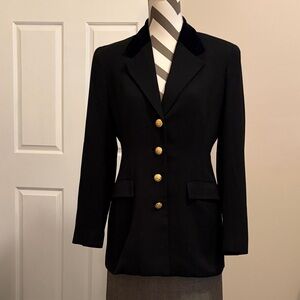 Vintage Ralph Lauren blazer, black with velvet collar, gold Vintage buttons